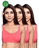 Inner Sense Organic Cotton Knit Pack Of 3 Solid Antimicrobial Bras With Nursing Access - Multi Colour