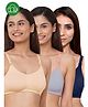 Inner Sense Organic Cotton Knit Pack Of 3 Solid Antimicrobial Maternity Bras With Nursing Access - Multi Colour