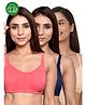 Inner Sense Organic Cotton Pack of 3 Knitted Solid Antimicrobial Women Feeding Bras - Multi Color