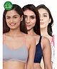 Inner Sense Organic Cotton Pack of 3 Knitted Solid Antimicrobial Women Feeding Bras - Multi Color