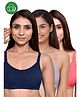 Inner Sense Organic Cotton Pack of 3 Knitted Solid Antimicrobial Women Feeding Bras - Multi Color