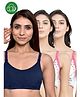 Inner Sense Organic Cotton Knit Pack of 3 Solid & Floral Printed Antimicrobial Maternity Bras With Nursing Access - Multi Colour