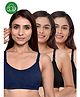 Inner Sense Organic Cotton Knit Pack of 3 Solid Antimicrobial Maternity Bras With Nursing Access - Multi Colour