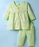 Simply Sinker Knit Full Sleeves Co-ord Night Suit with Duck Print - Light Green