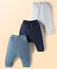 Simply Interlock Knit Full Length Solid Color Diaper Leggings Pack of 3 - Navy & Light Blue