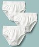 Kookie Kids Cotton Spandex Knit Solid Color Briefs Pack of 3 - White
