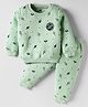 Simply Knit Full Sleeves Co-Ord Winter Night Suit with Space Theme Print & Patch - Light Green