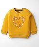 Simply Looper Knit Full Sleeves T-Shirt With Floral Print - Yellow