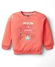 Simply Looper Knit Full Sleeves T-Shirt With Bunny Print - Coral
