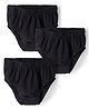 Kookie Kids India Cotton Knit Solid Colour Briefs Pack Of 3 - Black
