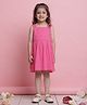 Saka Designs By Sapna Cotton Woven Sleeveless Schiffli Embroidered Dress - Magenta