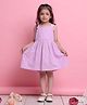 Saka Designs By Sapna Cotton Woven Sleeveless Schiffli Embroidered Dress - Lavender