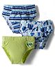 Kookie Kids Cotton Spandex Knit  Striped & Printed Briefs Pack of 2 - Blue & Green