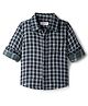 Babyhug Cotton Woven Full Sleeves Checkered Shirt - Navy Blue