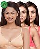 Inner Sense Organic Cotton Knit Pack Of 3 Solid Antimicrobial Maternity Bras With Nursing Access - Multi Colour