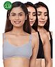 Inner Sense Organic Cotton Knit Pack Of 3 Solid Antimicrobial Maternity Bras With Nursing Access - Multi Colour