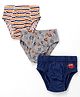 Kookie Kids Cotton Spandex Knit Briefs with Dino Print Pack of 3 - Yellow & Blue