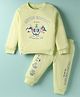 CUCUMBER Sinker Knit Full Sleeves T-Shirt & Lounge Pant Set with Nautical Theme Print - Light Green