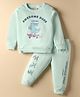 CUCUMBER Interlock Knit Full Sleeves T-shirt & Jogger Set with Dino Print - Light Sea Blue