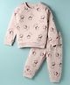 CUCUMBER Interlock Knit Full Sleeves Co-Ord Night Suit with Panda Print - Pastel Pink