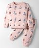 CUCUMBER Interlock Knit Full Sleeves Co-Ord Night Suit with Panda & Nautical Theme Print - Pink Tint