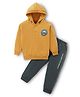 CUCUMBER Sinker Knit Full Sleeves Hooded T-Shirt & Joggers Set With Adventure Print - Yellow