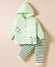 Child World Fleece Knit Full Sleeves Night Suit With Bird Embriodery - Green