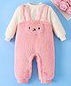 Mark & Mia Full Sleeves Winter Wear Romper With Bunny Embroidery - Pink & White