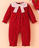 Mark & Mia Full Sleeves Winter Wear Romper With Bow Applique - Red
