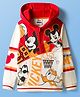 Pine Kids Disney Fleece Knit Full Sleeves Hooded Sweatshirt With Mickey & Friends Graphics & Thread Overlock Detailing - Multicolor