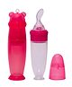 AdoreMr.Bear Baby Premium Silicon Squeeze Feeder with Cap & Storage Case- 100ml- Pink