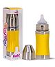 Adore Koh Stainless Steel 2 Stage Wide Neck Feeding Bottle with Silicon Sleeve- Yellow 250ml