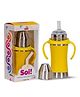 Adore Soi! The Wideneck Silicon Straw with Gravity Ball stainless steel sipper with Sleeve- 250ml Yellow