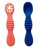 Adore SILICA - The Trainer Silicon Weaning Feeding Spoon Set- Pack of 2 ( Magenta+Blue)