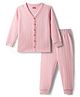 Babyhug Knit Full Sleeves Solid Thermal Set - Pink