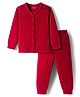 Babyhug Knit Full Sleeves Solid Colour Thermal Inner Wear Set - Red