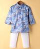 Ridokidz Full Sleeves Ethnic Printed Kurta Pyjama Set - Blue