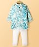 Ridokidz Full Sleeves Geometric Printed Kurta Pyjama Set - Off White & Blue
