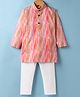 Ridokidz Full Sleeves Abstract Printed Kurta Pyjama Set - Light Pink
