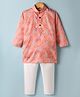 Ridokidz Full Sleeves Swirl Leaves Printed Kurta Pyjama Set - Peach