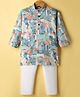 Ridokidz Full Sleeves Abstract Printed Kurta Pyjama Set - Blue & Peach