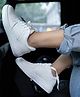 Shoetopia Solid Perforated Lace Up Sneakers - White