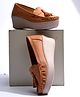 Shoetopia Tassels Embellished Colour Blocked Slip On Loafers - Tan