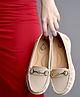 Shoetopia Metal Applique Detailed Loafers - Cream