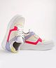 Shoetopia Colour Blocked Lace Up Sneakers - White