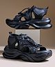 Shoetopia Solid Sandals - Black