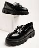 Shoetopia Solid Loafers - Black