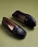 Shoetopia Metal Applique Detailed  Loafers - Black
