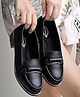 Shoetopia Solid Applique Detailed Loafers - Black