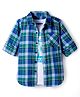 Pine Kids Cotton Woven Full Sleeves Checks Shirt With Printed T-Shirt - Navy Blue